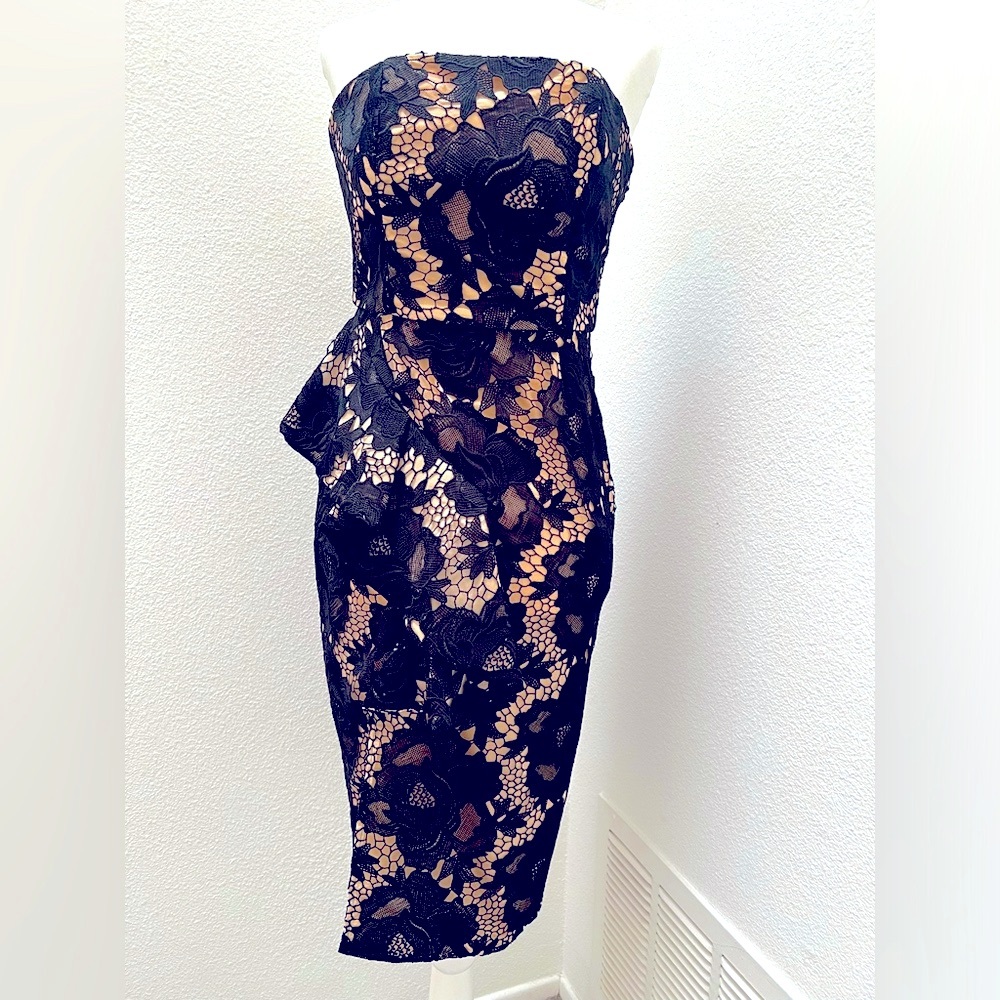 Stylestalker Silver Moon, Bustier, Cocktail, Black Lace Dress